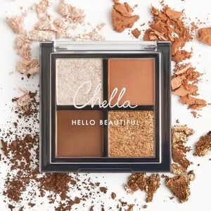 Chella Mini La Vie Neutral Eyeshadow Palette‎ 4 Shades Matte Pearl Travel Size